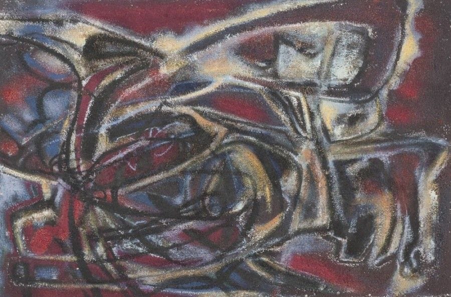 Pierre JOURDA (1931-2007)

A-Noir (Voyelles), 1963
Huile sur toile.
Porte le cachet de l'atelier au dos.
50 x 75 cm