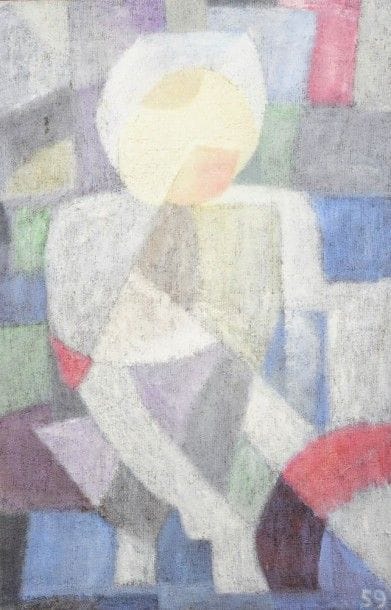 Pierre JOURDA (1931-2007)

La filleule M.H en pied, 1959
Huile sur toile.
Datée en bas à droite.
Porte le cachet de l'atelier au dos.
112 x 74 cm