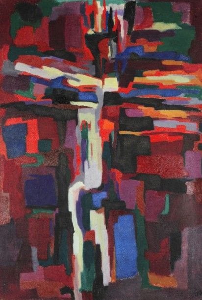 Pierre JOURDA (1931-2007)

La grande crucifixion, 1960
Huile sur toile.
Datée en bas à droite.
Porte le cachet de l'atelier au dos.
200 x 138 cm