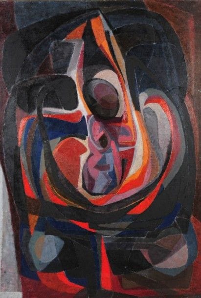 Pierre JOURDA (1931-2007)

Enfantement, 1961
Huile sur toile.
Porte le cachet de l'atelier au dos.
206 x 137 cm