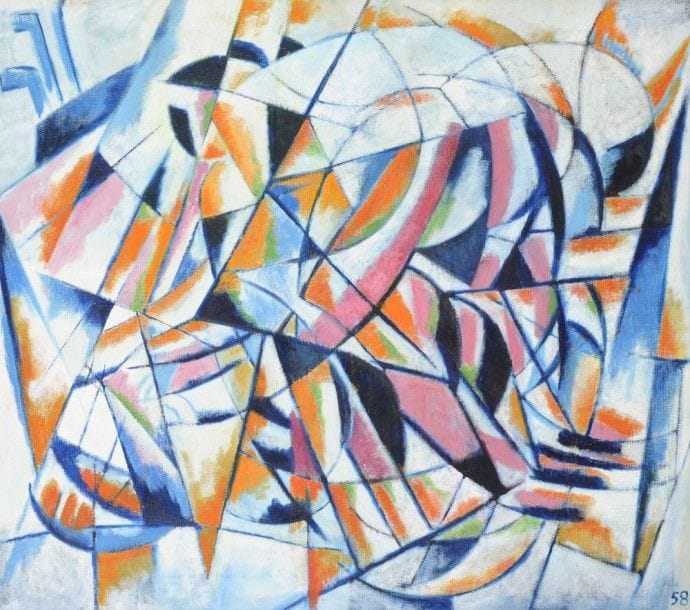 Pierre JOURDA (1931-2007)

Cycliste en mouvement, 1958
Huile sur toile.
Datée en bas à droite.
Porte le cachet de l'atelier au dos.
108 x 125 cm