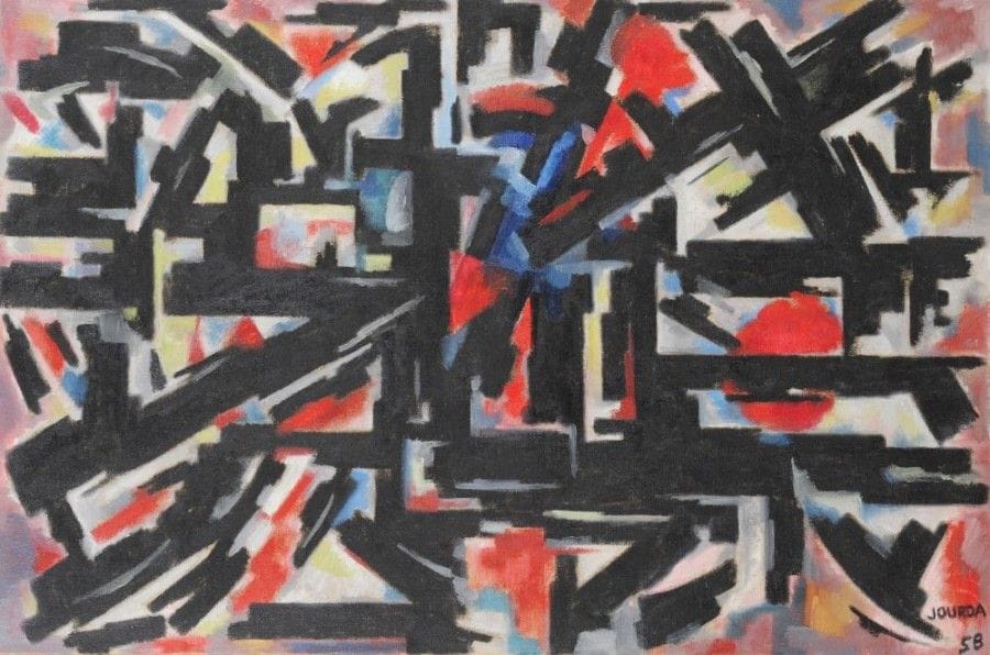 Pierre JOURDA (1931-2007)

La ville de Lahr, 1958
Huile sur toile.
Signée et datée en bas à droite.
Porte le cachet de l'atelier au dos.
75 x 112 cm