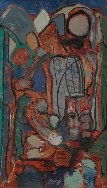 Jean MAILHE (1912-1997)

L'Eau de l'aube, 1968
Huile sur toile.
Signée et datée en bas au milieu.
Titrée au dos.
41x24cm