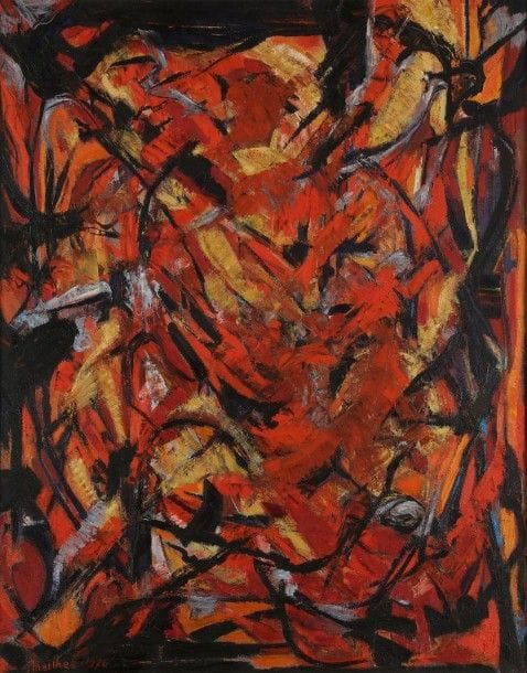 Jean MAILHE (1912-1997)

Terroir, 1970
Huile sur toile.
Signée et datée en bas à gauche.
Signée, datée et titrée au dos.
92x73cm