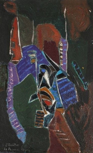 Jean MAILHE (1912-1997)

La Revue nègre: en son incandescence primaire, vers 1975
Huile sur toile.
Signée et titrée en bas à gauche.
Titrée au dos sur le châssis.
(Petits manques).
61x38cm