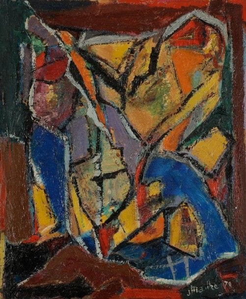 Jean MAILHE (1912-1997)

Midi d'août, 1978
Huile sur toile.
Signée et datée en bas à droite.
Titrée au dos.
46x38cm