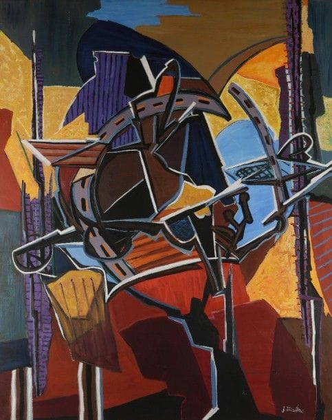 Jean MAILHE (1912-1997)

Le Cœur grec, 1982
Huile sur toile.
Signée en bas à droite.
Signée et titrée au dos.
162x130cm
Exposition:
Salon des indépendants, Paris, 1982, section non figuratifs.