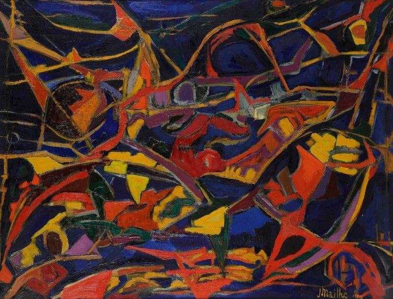Jean MAILHE (1912-1997)

Jason II, 1950
Huile sur isorel.
Signée et datée en bas à droite.
Titrée au dos sur le châssis.
89x116cm