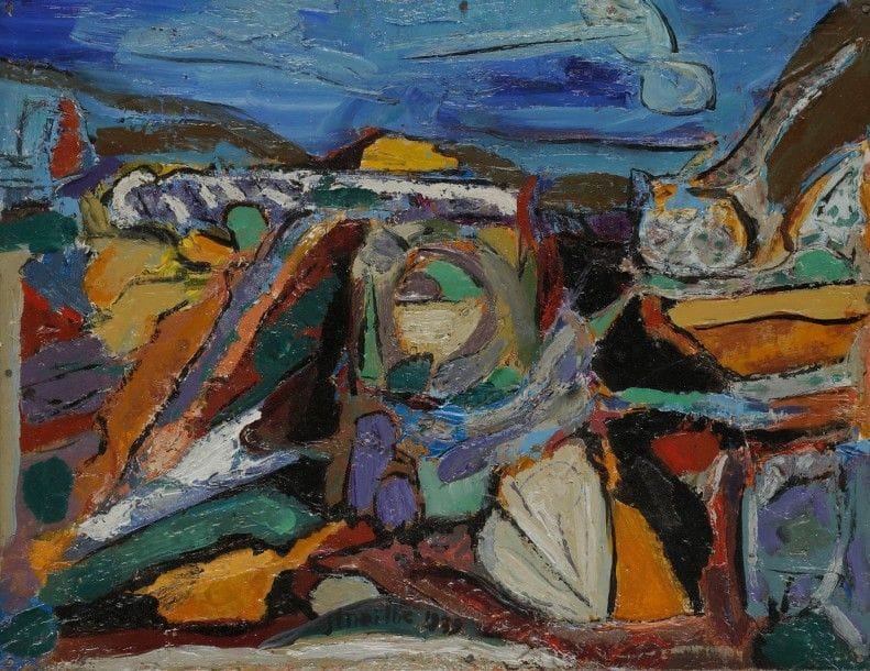 Jean MAILHE (1912-1997)

Paysage, 1939
Huile sur carton toilé.
Signée et datée en bas au milieu.
27x35cm