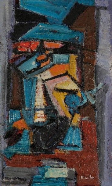 Jean MAILHE (1912-1997)

Midi au jardin, vers 1958-60
Huile sur toile.
Signée en bas à droite.
Titrée au dos sur le châssis.
55x33cm