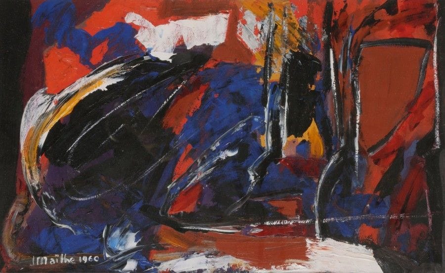 Jean MAILHE (1912-1997)

Les Songes sont glacés, 1960
Huile sur papier.
Signée et datée en bas à gauche.
24x39cm