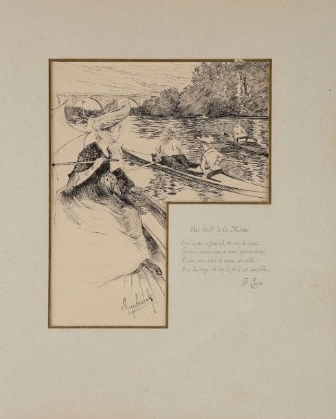 Felician von MYRBACH-RHEINFELD

Au bord de la Marne
Dessin à l’encre.
Signé en bas à droite.
Texte de François Coppée sur le montage.
23 x 18,5 cm