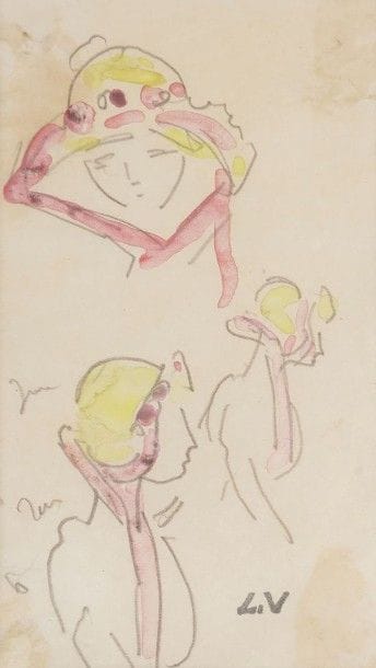 Louis VALTAT (1869-1952)

Études de tête de femmes
2 dessins à la mine de plomb et aquarelle.
Portent le timbre du monogramme (Lugt 1771 bis).
(Petites taches).
16 x 9 cm chaque