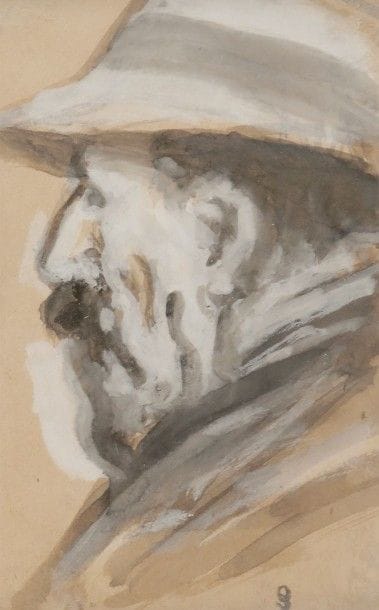 Maximilien Luce (1858-1941)

Portrait d’homme; Portrait présumé de Georges Seurat
2 dessins à l’encre, mine de plomb ou gouache.
Portent le timbre du monogramme en bas à droite.
11 x 7 cm chaque