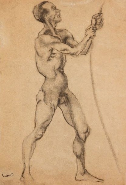 Emile-Othon FRIESZ (1879-1949)

Athlète à la corde
Fusain et estompe.
Porte le timbre de la signature en bas à gauche.
(Restaurations).
63 x 45 cm