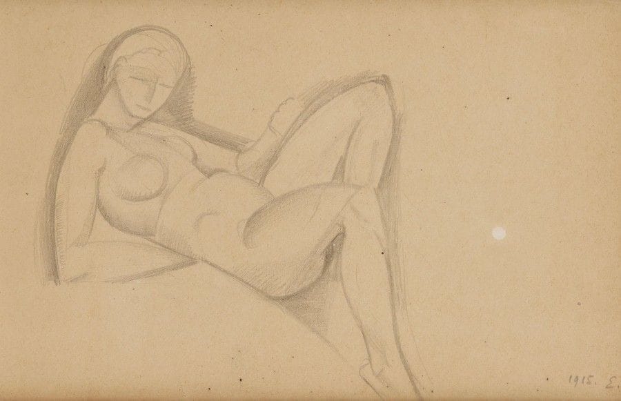 Maurice ESMEIN (1888-1918)

Nu cubiste, 1915
Dessin à la mine de plomb.
Monogrammé et daté en bas à droite.
15 x 24 cm