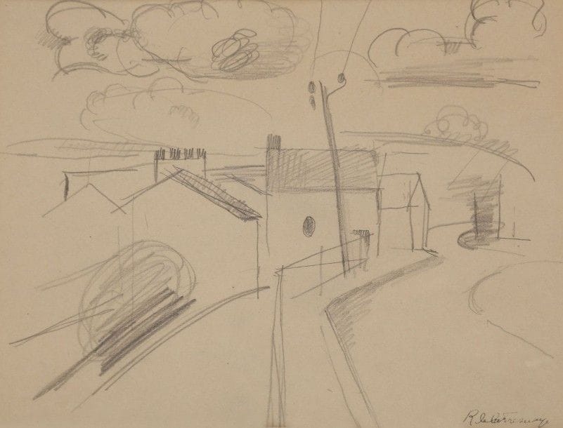 Roger de la FRESNAYE (1885-1925)

Village
Dessin à la mine de plomb.
Porte le timbre de la signature en bas à droite.
19,5 x 25,5 cm
Provenance:
Ancienne collection Deliquet (selon une annotation au dos du montage).