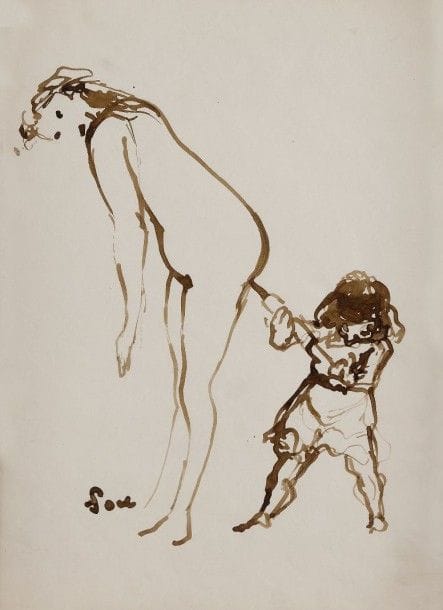 Leonard Tsuguharu FOUJITA (1886-1968)

Le Lavement
Dessin au pinceau et à l’encre sépia sur vélin blanc.
Signé « Fou » en bas à gauche.
(Courts plis de manipulation).
31 x 22,5 cm

Provenance:
Succession Kimiyo Foujita, vente du 9 décembre 2013
