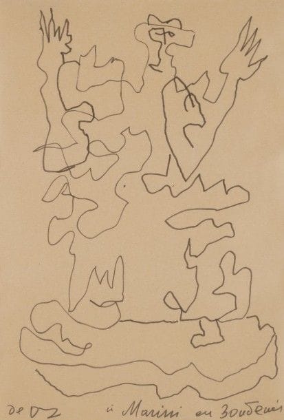 Ossip ZADKINE (1890-1967)

Personnage
Dessin à l’encre.
Monogrammé et dédicacé.
29 x 20 cm