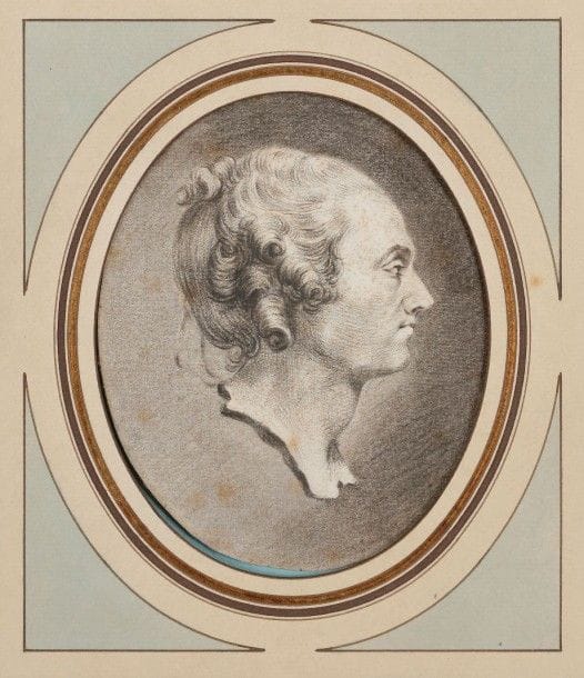 École FRANÇAISE du XVIIIe siècle

Un portrait d’homme de profil droit
Crayon noir.
(Quelques rousseurs).
13,5 x 11 cm de forme ovale
On joint un lot de 17 dessins et un album comprenant 29 dessins anciennement attribués à Granville.