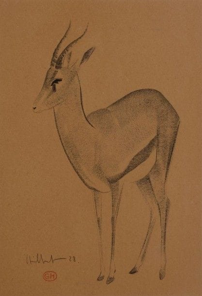 GEORGES HILBERT (1900-1982)

Gazelle, 1928
Fusain.
Signé et daté en bas à gauche.
Porte le timbre du monogramme.
29,5 x 23 cm
