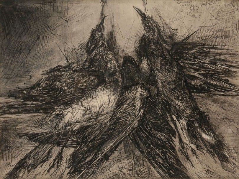 Louis PONS (né en 1927)

Les Deux vanneaux, 1950
Dessin à l’encre et lavis d’encre.
Signé, daté, titré et situé « Aix en Provence » en haut à droite.
47 x 61 cm