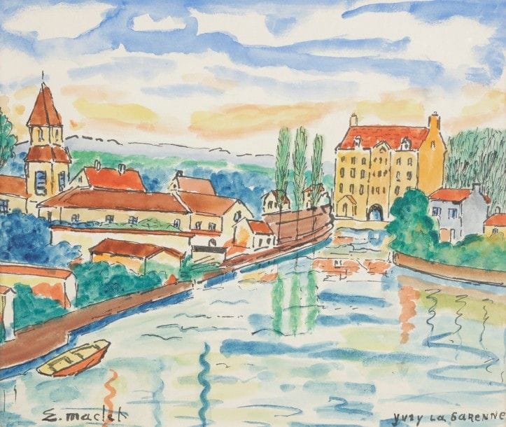 Elisée MACLET (1881-1962)

Yvry-la-Garenne
Aquarelle.
Signée en bas à gauche.
Située en bas à droite.
Signée au dos.
21 x 27 cm