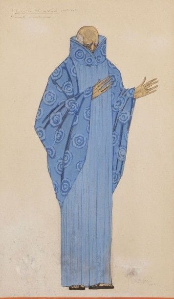 Georges LEPAPE (1887-1971)

Costume: Dona le médecin
POCHOIR SUR FOND LITHO
Signé en bas à droite.
Titré en haut à gauche « Costume pour l’enchantement des morts acte III ».
20,5 x 12,2 cm