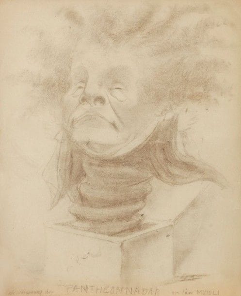 Félix Tournachon, dit NADAR (1820-1910)

4 Sujets pour le « Panthéon Nadar », vers 1851
Fusain, mine de plomb sur vélin fort teinté ou vélin mince.
(Fortes auréoles d’humidité à un feuillet).
32,5 x 25 - 20,5 x 13,5 cm