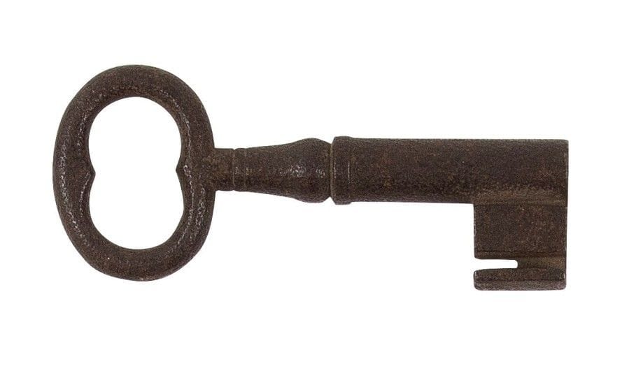 Clé dite de la Bastille, à panneton en 5.
XVIIIe siècle.
L: 13,5 cm