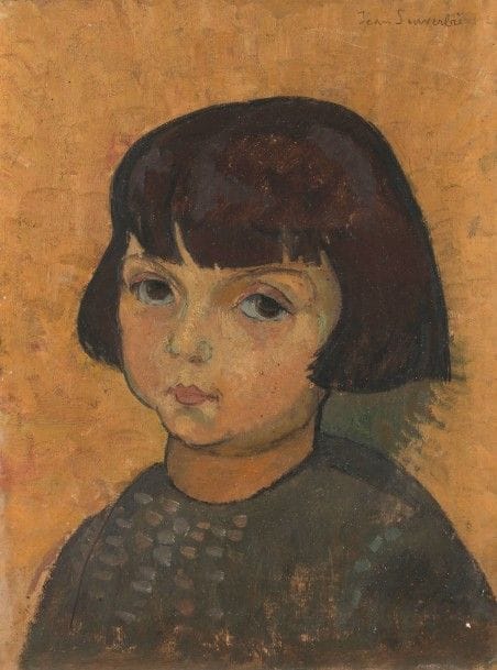 Jean SOUVERBIE (1891-1981)
Portrait de Françoise
Huile sur carton.
Signée en haut à droite.
Annotée au dos.
33 x 24 cm
