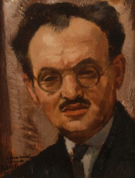 François EBERL (1887-1962)
Portrait d’homme à lunettes, 1930
Huile sur panneau.
Signée en bas à gauche.
35 x 27.5 cm