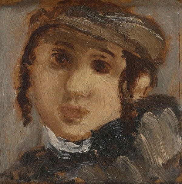 MANE-KATZ (1884-1962)
Portrait de jeune juif
Huile sur panneau.
Monogrammée en bas à gauche.
Signée au dos.
10.5 x 10.5 cm