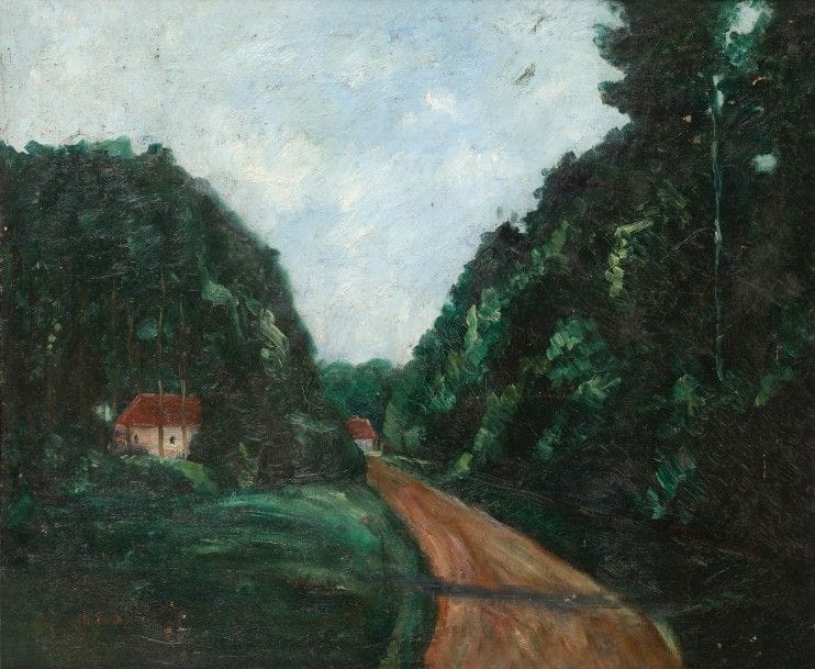 Henri EPSTEIN (1892-1944)
Le Chemin
Huile sur toile.
Signée en bas à gauche.
(Petits manques).
65 x 54 cm

Exposition : 
Salon des Indépendants, Paris (trace d’étiquette au dos).