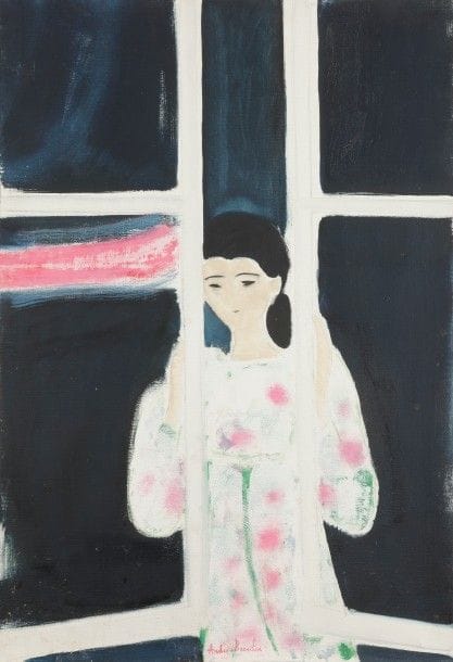 André BRASILIER (né en 1929)
La Fenêtre, 1974
Huile sur toile.
Signée en pied.
Monogrammée, datée et titrée au dos.
81 x 54 cm

Nous remercions Monsieur Alexis Brasilier d’avoir confirmé l’authenticité de cette œuvre.
