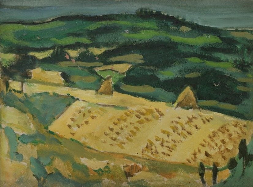 Francisco BORES (1898-1972)
Paysage d’après nature, 1943
Huile sur carton.
Titrée au dos.
27 x 35 cm

Bibliographie : 
Hélène Dechanet Bores, Francisco Bores, Catalogue Raisonné de l’œuvre peint, Tome I 1917-1944, Madrid, 2003, numéro 1943  /  83.