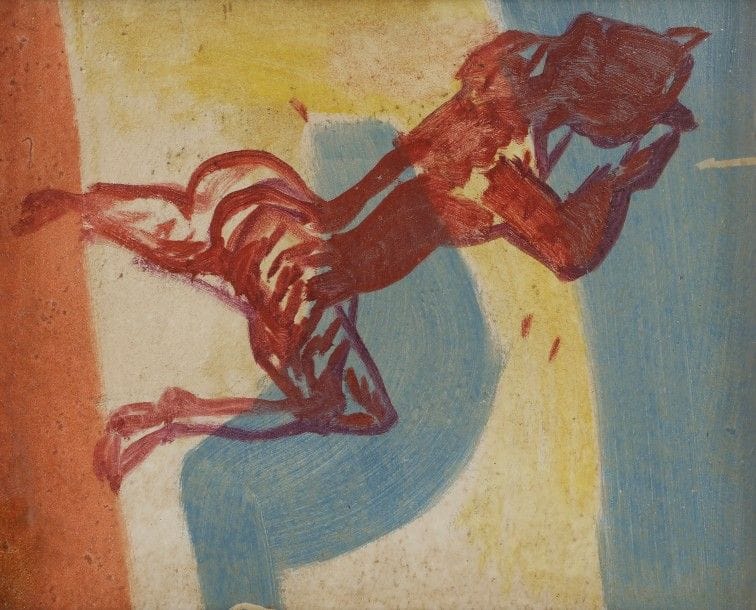 Francisco BORES (1898-1972)
La Siesta del fauno ou l’Après-midi d’un faune
Huile sur carton.
Non signée.
35 x 27 cm

Notre œuvre est une étude préparatoire pour la tableau figurant en couverture de l’ouvrage : Borès - Mallarmé, La siesta del fauno, edicion Javier Arnaldo, Madrid, 2012.