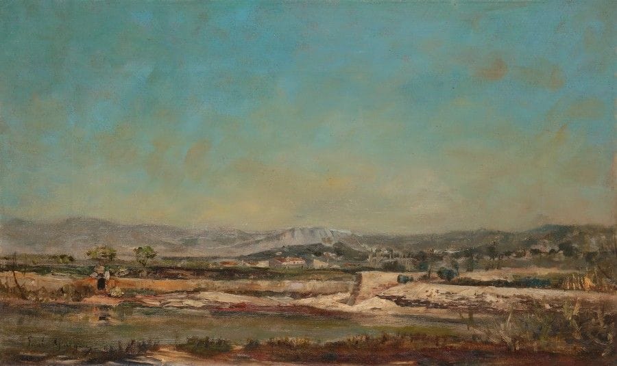 Paul Camille GUIGOU (1834-1871)
Bord de la Durance, 1868
Huile sur toile.
Signée et datée en bas à gauche.
35 x 57 cm