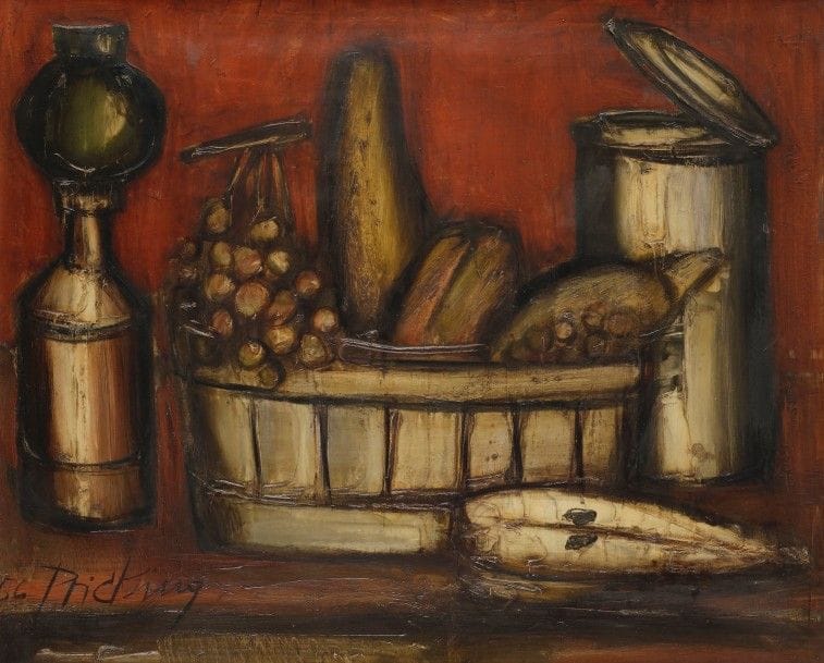 Franz Pricking dit PRIKING (1929-1979)
Nature morte, 1956
Huile sur toile.
Signée et datée en bas à gauche.
54 x 65 cm

Exposition : 
The Hahn Gallery, Philadelphie.