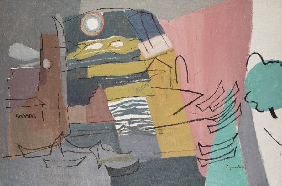 Suzanne ROGER (1899-1986)
Le Jour et la Nuit, 1969
Huile sur toile.
Signée en bas à droite.
60 x 92 cm

Provenance : 
Galerie Louise Leiris, Paris, n°14652
(étiquette au dos).