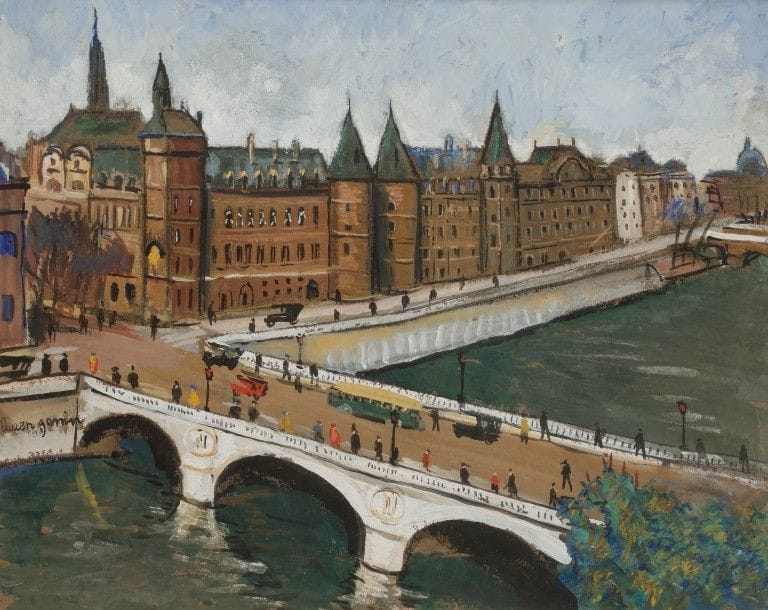 Lucien GENIN (1894-1953)
Paris, la Conciergerie
Gouache.
Signée sur la gauche.
37 x 45.5 cm