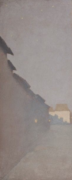 Charles LACOSTE (1870-1959)
Rue à Orthez, 1895
Huile sur papier.
Située « Orthez » et datée « Mai 1895 » au dos.
(Petits plis cassés dans les angles).
40 x 16 cm