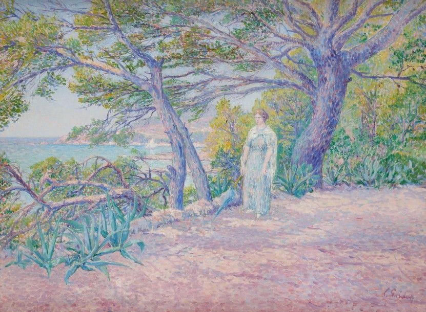 Louis GAIDAN (1847-1925)
Femme à l’ombrelle en bord de mer
Huile sur toile.
Signée en bas à droite.
(Petites restaurations).
54 x 73 cm