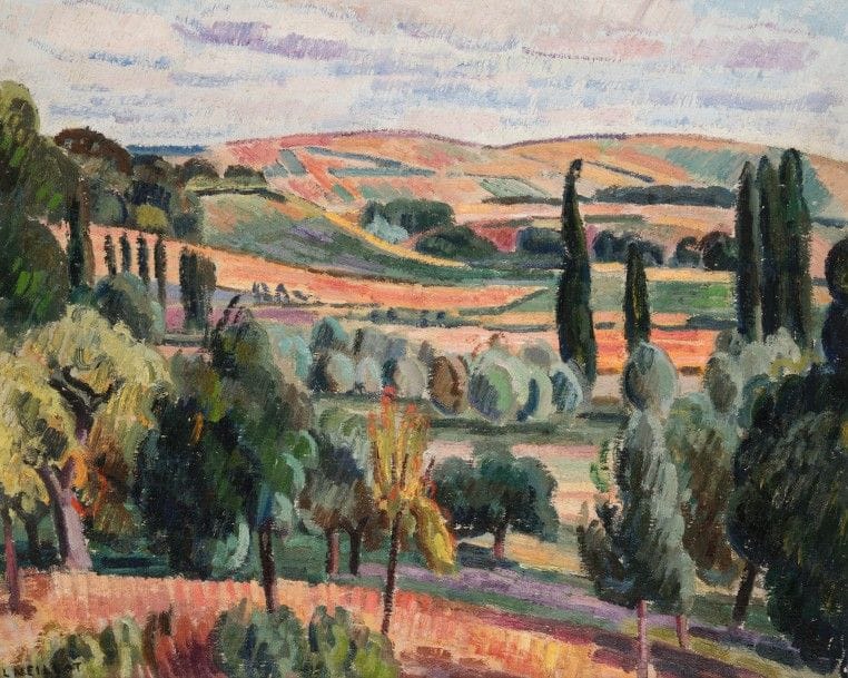 Louis NEILLOT (1898-1973)
Paysage du Bourbonnais, Chermont, 1945
Huile sur toile.
Signée et datée en bas à gauche.
60 x 73 cm

Bibliographie : 
Collette Manigand-Neillot et Juliette Constantin-Neillot, Louis Neillot Catalogue Raisonné, 1997, numéro 478 reproduit page 84.