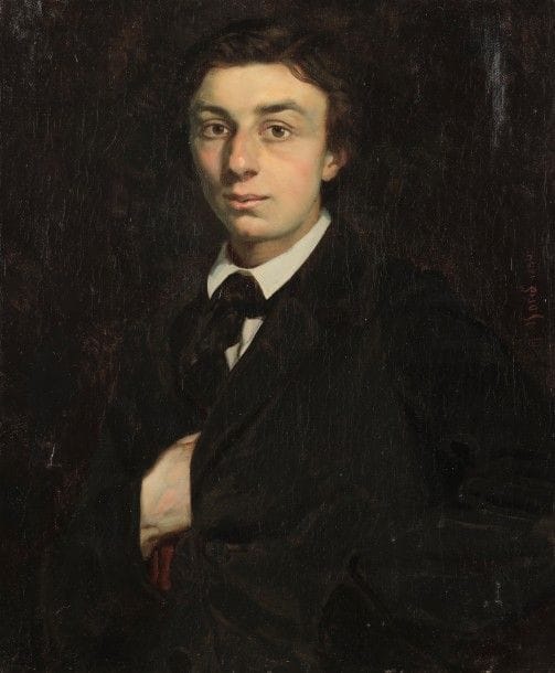 Matthijs MARIS (1839-1917)
Portrait, 1856
Huile sur toile.
Signée et datée sur le coté droit.
Plusieurs restaurations.
69 x 58 cm
