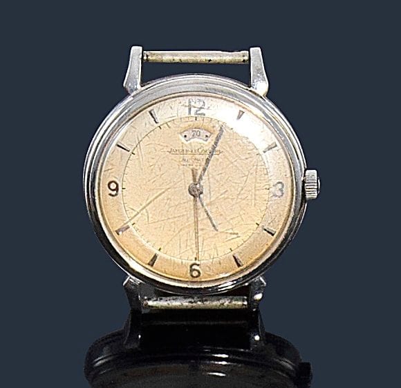 JAEGER-LECOULTRE.
Montre d’homme ronde en acier. Automatique, réserve de marche calibre 481. Date à 12H. 
à réviser. 
