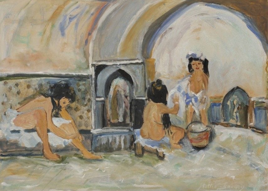 Mattéo BRONDY (1866-1944)
Jeunes enfant à la fontaine
Gouache.
Signée en bas à droite.
35 x 49 cm