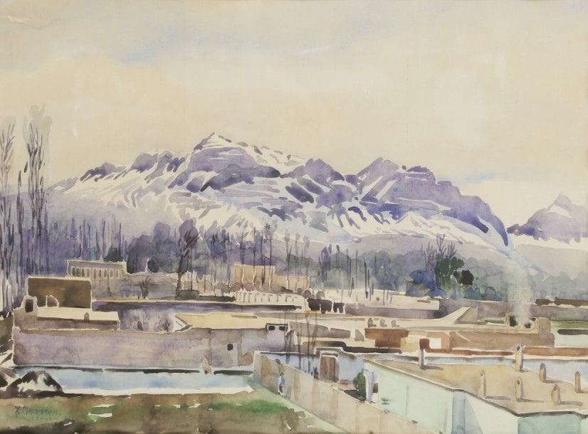 Yervand NAHAPETIAN (1916-2006)
Paysage d’Ispahan, 1946
Aquarelle.
Signée, datée et située en bas à gauche.
32,5 x 43,5 cm