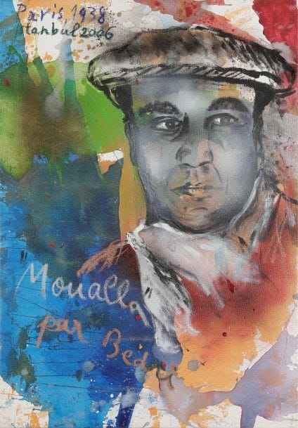 Bedri BAYKAM [turc] (né en 1957)
Moualla par Bedri, 2006
Huile sur toile.
Signée et datée dans la composition.
103 x 68 cm
