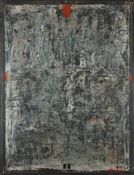 Massoud ARABSHAHI [iranien] (né en 1935)
Peinture métallique, vers 1974
Huile sur toile.
Signée en farsi en bas à droite.
130 x 100 cm
